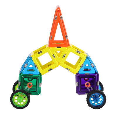 Xây dựng 3D Lớp gạch nam châm đầy màu sắc Xe xây dựng khối STEM đồ chơi OEM ODM